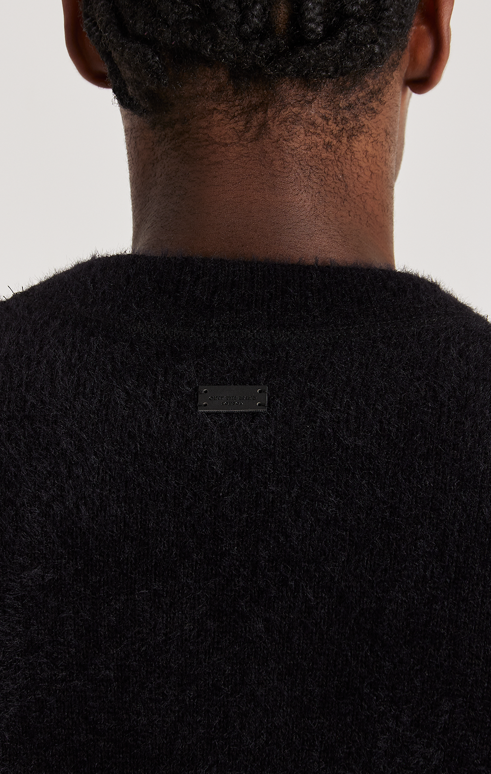 LEATHER APPLIQUE KNIT SWEATSHIRT - ONLY THE BLIND™