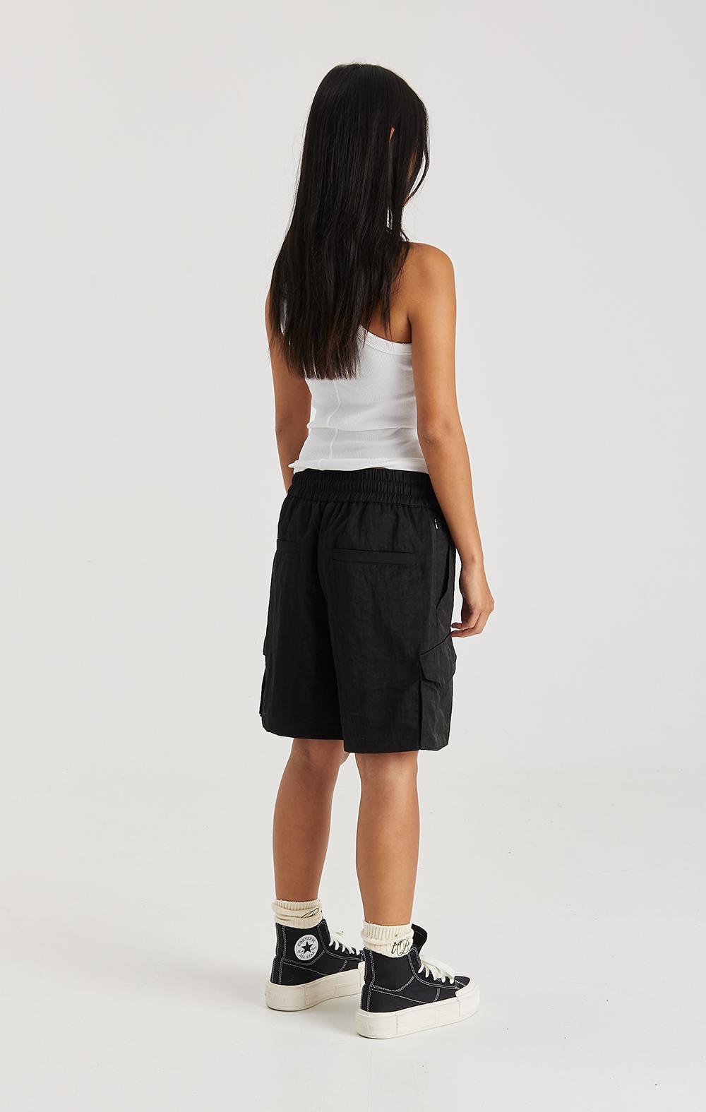 MIDNIGHT CRINKLE CARGO SHORT