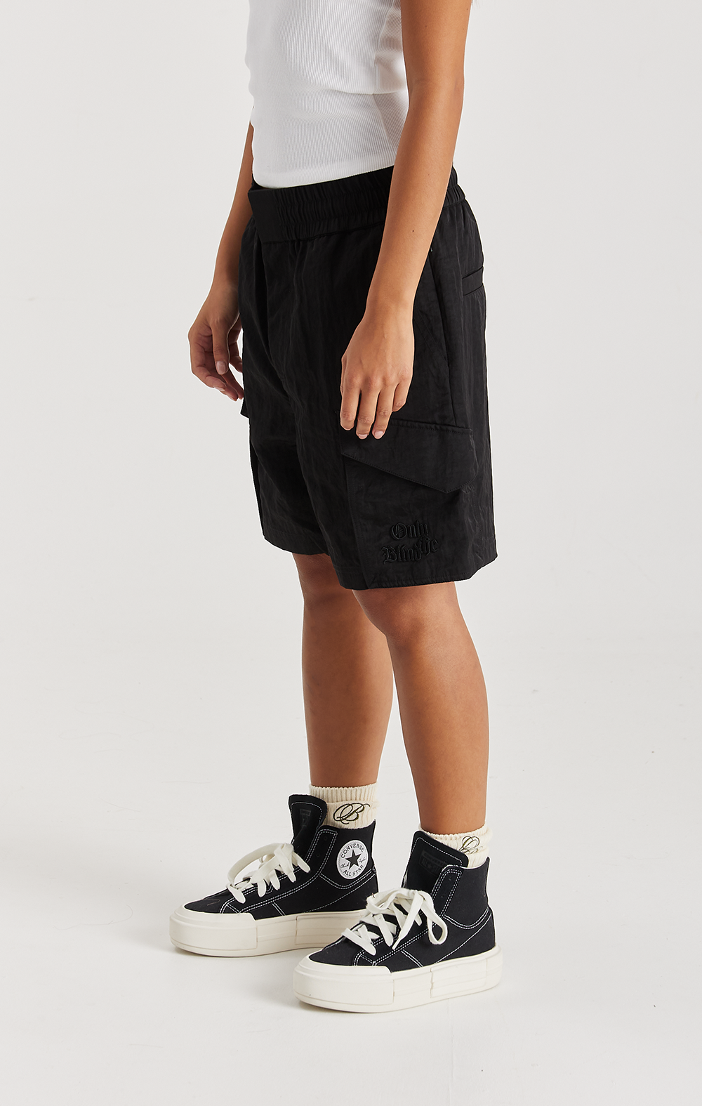 MIDNIGHT CRINKLE CARGO SHORT