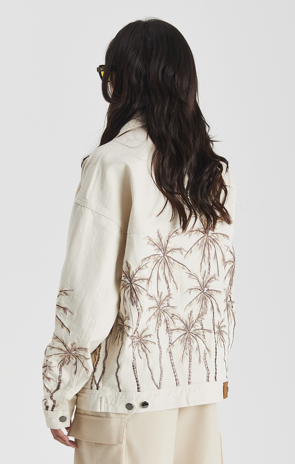 Beige Palm Denim Jacket - ONLY THE BLIND™