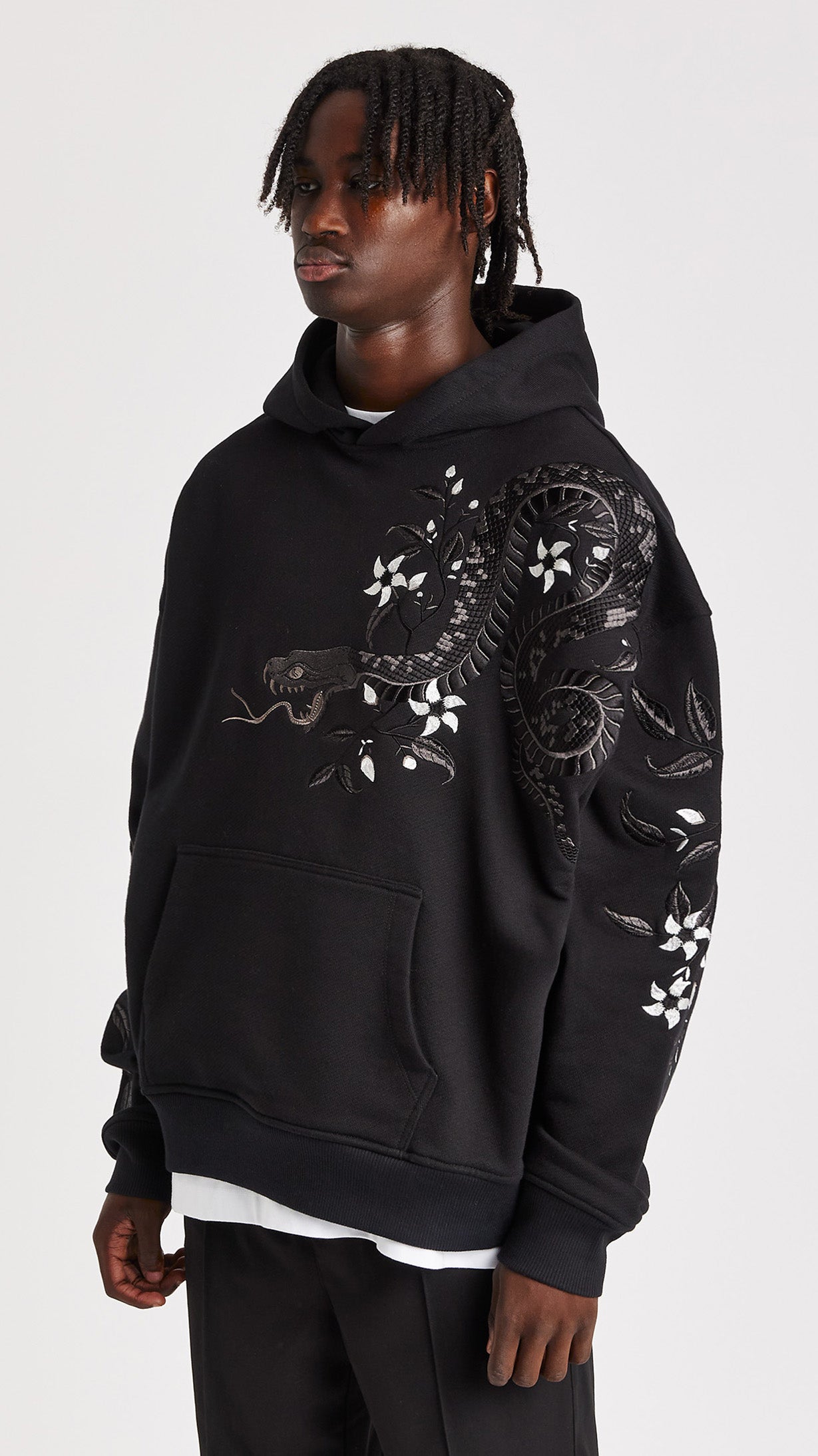 Night Python Embroidered Hoodie - ONLY THE BLIND™