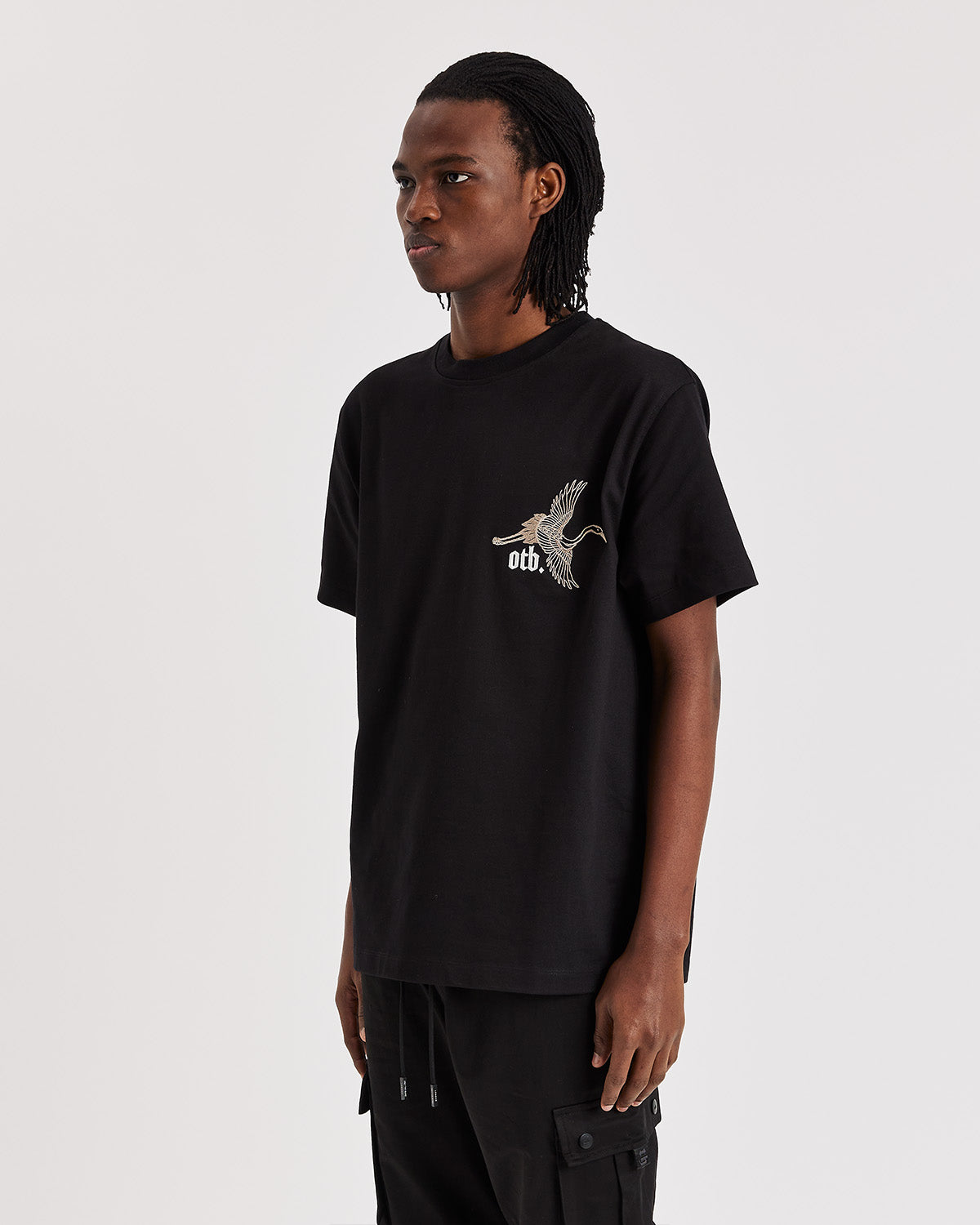 Black Summer Crane T-shirt - ONLY THE BLIND™