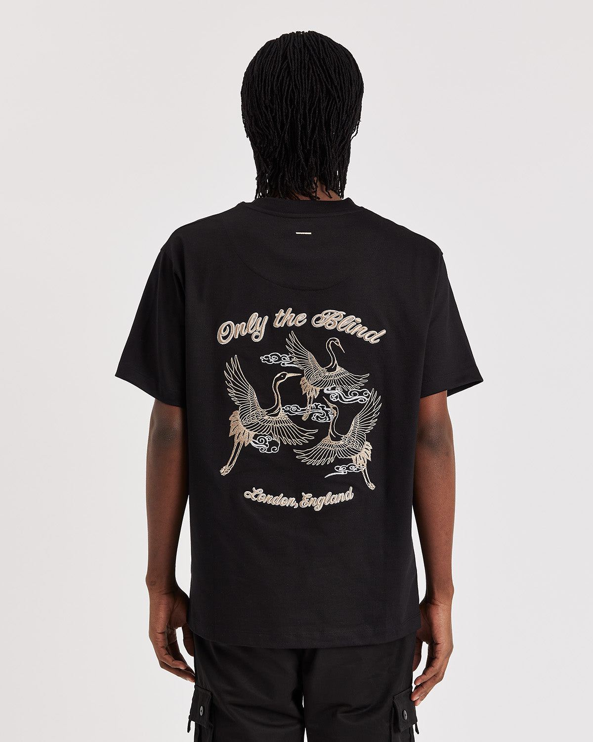 Black Summer Crane T-shirt - ONLY THE BLIND™