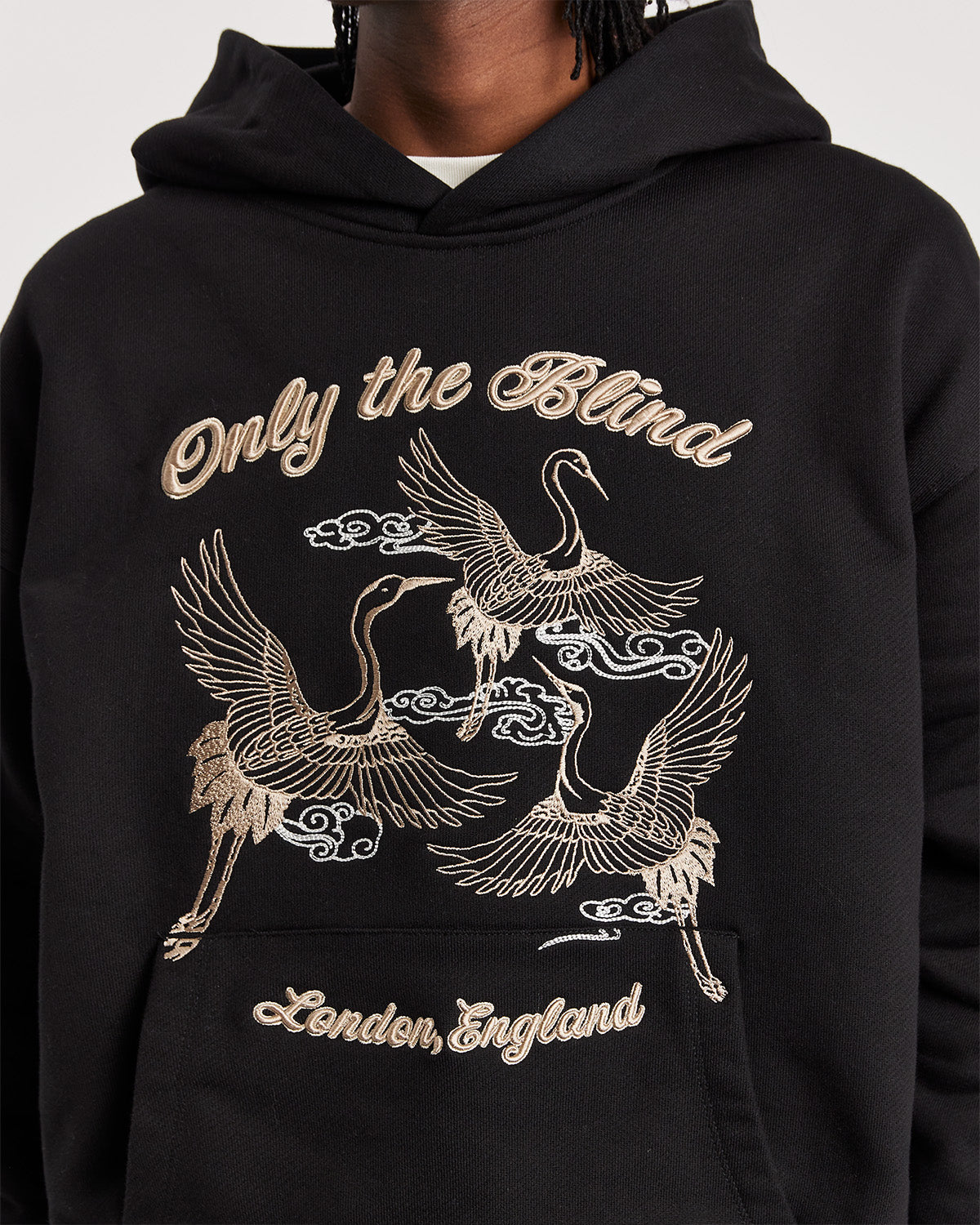 Crane Embroidered Hood - ONLY THE BLIND™