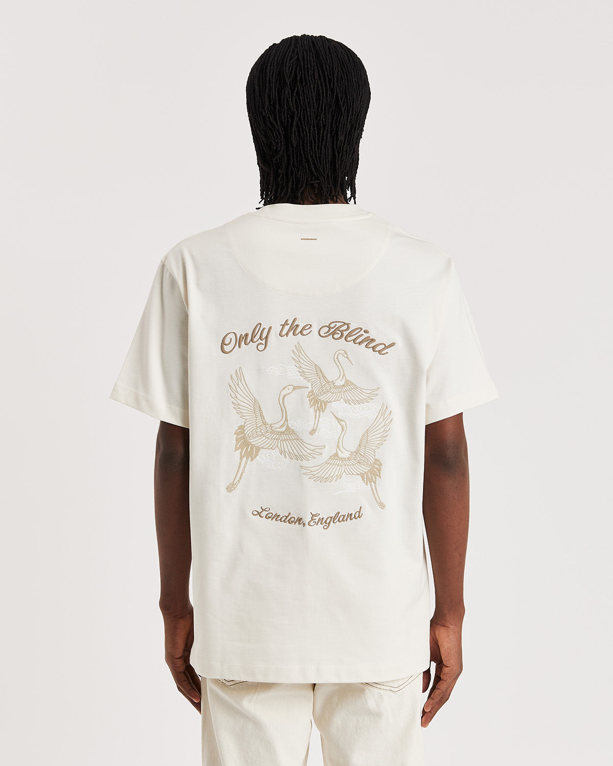 Ivory Summer Crane T-shirt - ONLY THE BLIND™